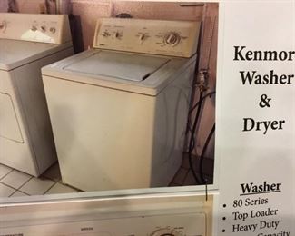 Kenmore washer and dryer pair
