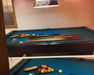 Pictures of Brunswick Bristol pool table and accessories