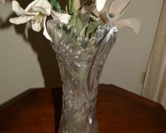 Large Victorian Cut Glass Vase