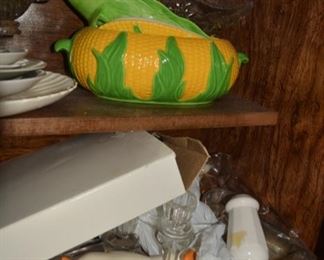 King Corn Casserole Dish, Transferware, Etc.