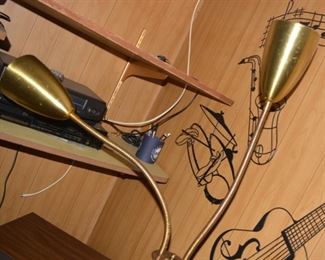 Mid Century Brass Floor Lamp