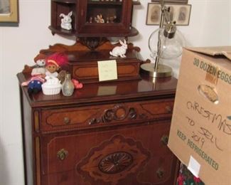 Antique Mahogany Chest, small Curio Cabinet, nice