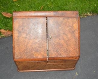 Unusual Antique Burl Secretary Cabinet