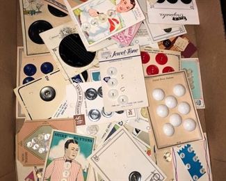 Antique Buttons on Cards, some Czech glass