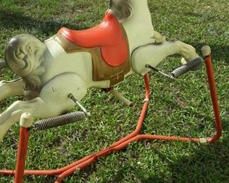 Vintage metal rocking horse