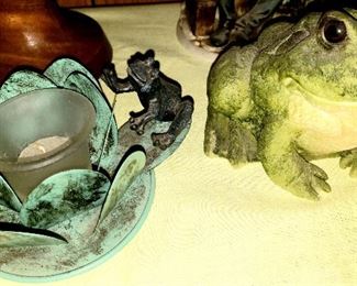 Frog metal candle holder & frog bank