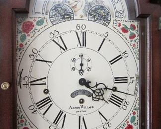 SLIGH GRANDMOTHER CLOCK, AARON WILLARD OF BOSTON MODEL