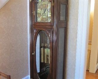 SLIGH GRANDFATHER CLOCK, PERFECT RUNNING CONDITION, WITH ALL THE PAPERWORK.