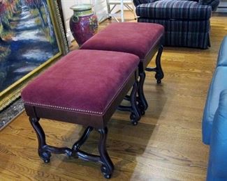 A PAIR OF HANCOCK AND MOORE STOOLS