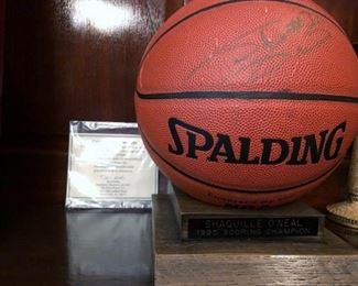 Shaq O’Neil signed basketball,1985 scoring championship.
