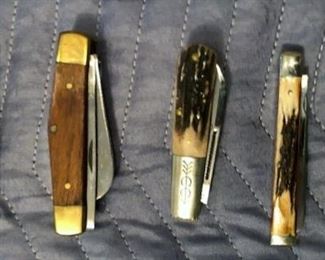 NICE SELECTION OF POCKET KNIVES INCLUDING A.O. RUSSELL, BUCK