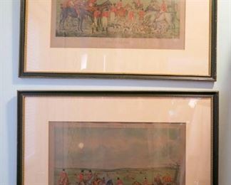 A Pair of Henry Alken Etchings.  In Black and Gold Frame.  $295 for pair.