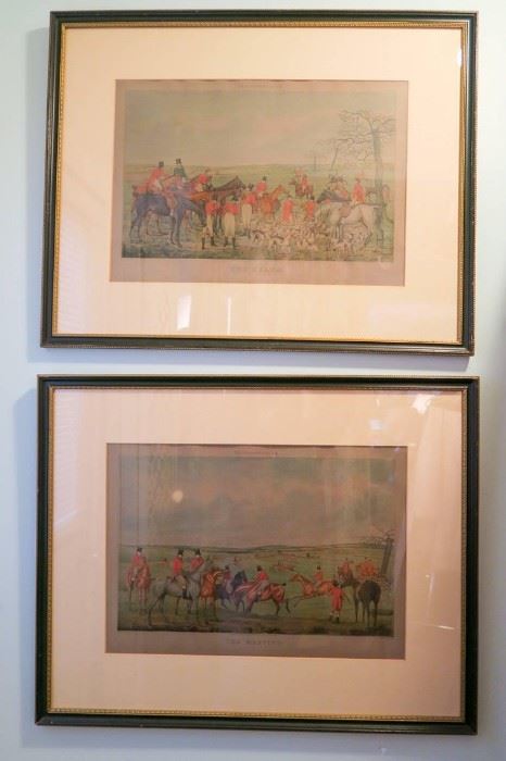 A Pair of Henry Alken Etchings.  In Black and Gold Frame.  $295 for pair.