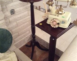 Victorian phone and two art stands 