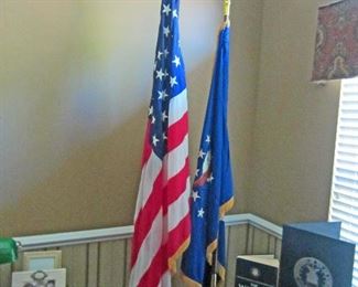 Pedestal flags US and USAF Systems Command flag