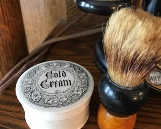 vintage soap jar and brush