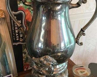 Large silver coffee urn
