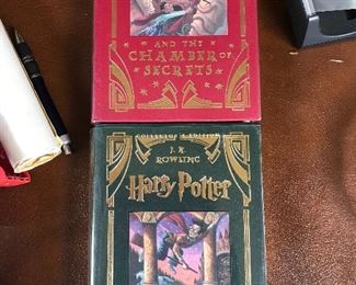 Harry Potter leather bound with original dust jackets