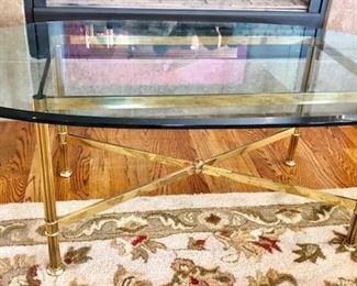 LaBarge Brass and Glass Cocktail Table