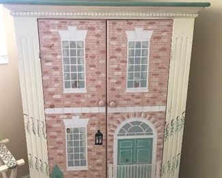 Painted wood cabinet