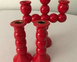 Wooden candlestick holders from Sweden
