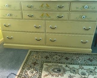Hand painted bedroom dresser, one of a three piece set