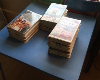 Kid's card table and chairs. Disney VHS