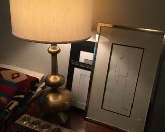 Sorry so dark! Great lamp and orig art.