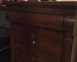 Nightstand matches bed.