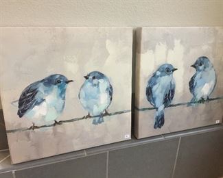 Pair of bird prints.