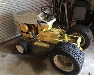 International Harvester lawn tractor. Plus rototiller, plow, mowing deck (50”) and snow thrower. We have 2 IH lawn tractors.