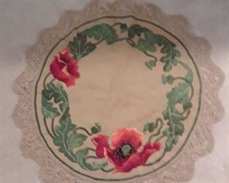 Embroidered table top cover