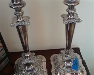 Fine pair of silverplated candlesticks from a Society Hill, S.C. estate