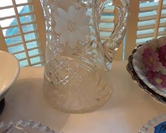 Brilliant period cut glass pitcher
