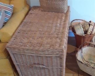 Large wicker hamper, two available