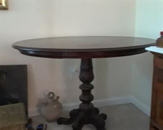 Table with top down, mahogany