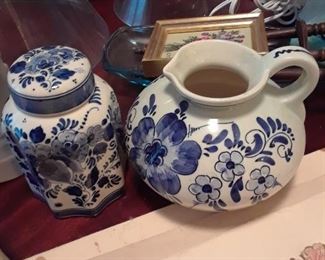 Delft vase and tea canister