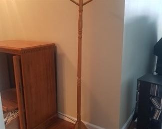 Solid oak coat rack