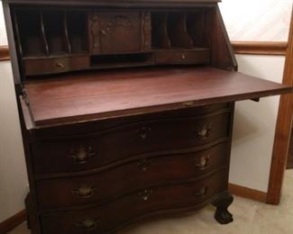 Vintage walnut secretary desk