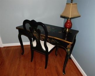 Queen Anne flat top secretary with matching chair