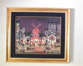 Michael Delacroix - Moulin Rouge - Artist Proof - VI/XXV - Black velvet matting in Gold Frame