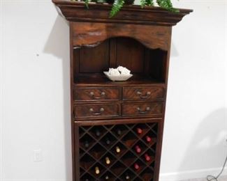 French provincial - 24 bottle wine cabinet w/4 small drawers and 1 large drawer