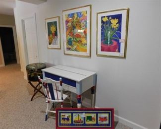 Painted Students desk w/matching chair