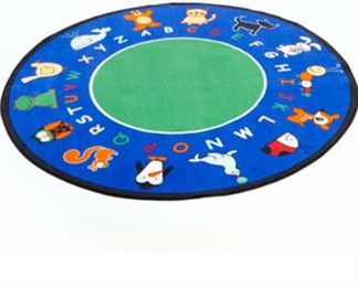 Learning Carpets CPR400 - Fun with Animals Round, Small/6'6