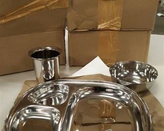 4 sets of 3pc Stainless Steel Camping Dishes