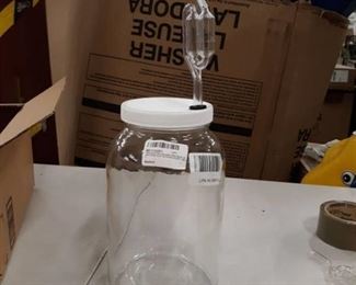Home Brew Ohio One gallon Wide Mouth Jar with Drilled Lid & Twin Bubble Airlock