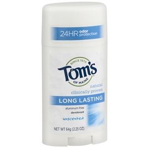 5 pack Tom's of Maine Unscented Deodorant, 2.25 oz