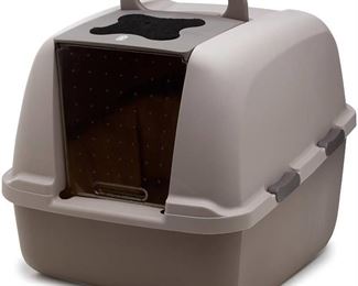 Hagen CatIt Jumbo Hooded Litter Box in Gray (22  L X 19.7  W X 18.5  H; Opening: 9  W X 10.75  H)