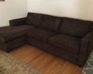 Crate and Barrel Brown Suede Sectional Sofa