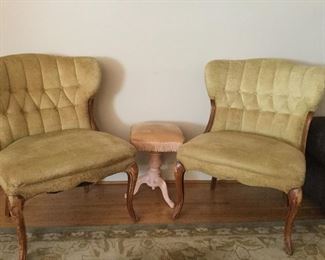 Wing Back Armless Chairs - Vintage